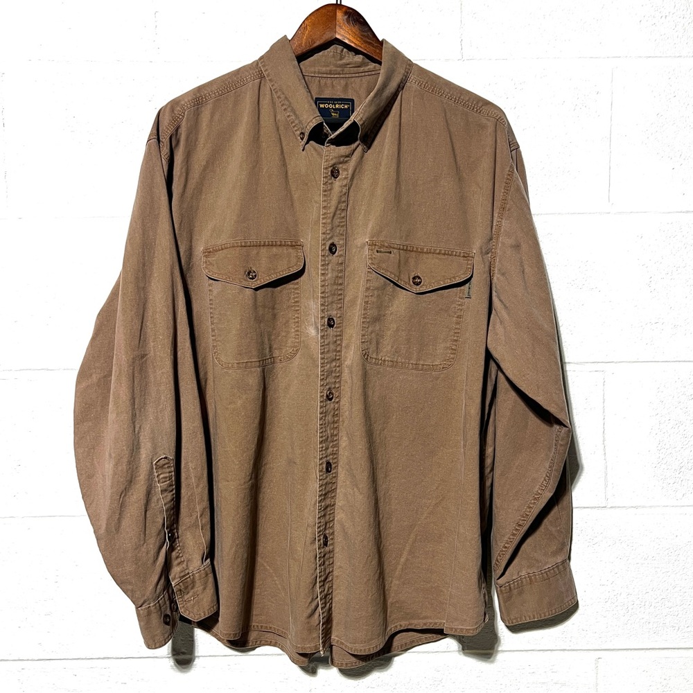 Vintage Woolrich Mens XL Button Up Buckskin Field Workwear Rustic 100% Cotton